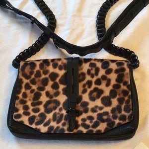 Rag & bone black leopard enfield mini bag